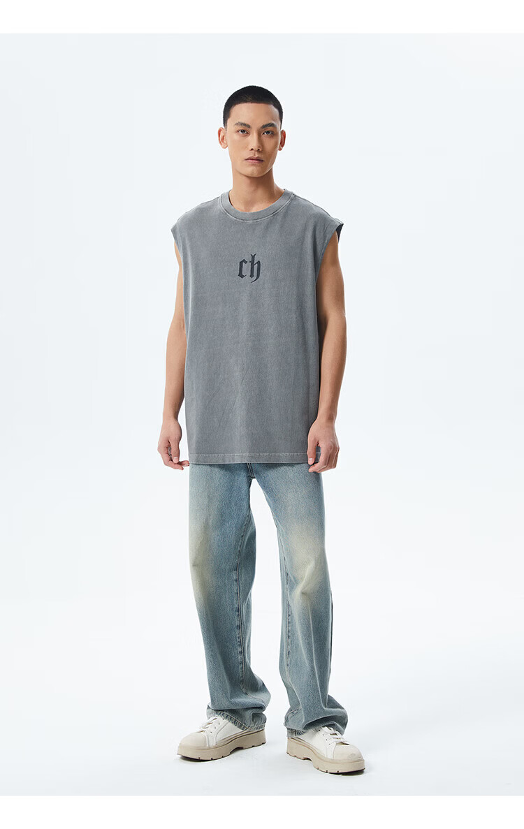 CHINISM Classic Cotton Logo Vest Men Summer Breathable Sleeveless Tank Top XV2333H6031 12